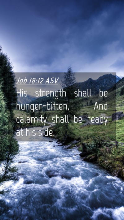 Picture 04 - Job 18:12 ASV Mobile Phone Wallpaper - His strength shall be hunger-bitten, And calamity - Mobile Bible Verse Wallpaper