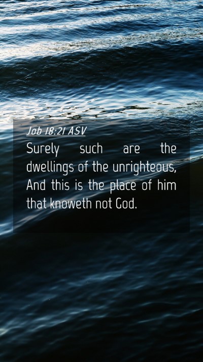 Picture 04 - Job 18:21 ASV Mobile Phone Wallpaper - Surely such are the dwellings of the unrighteous, - Mobile Bible Verse Wallpaper