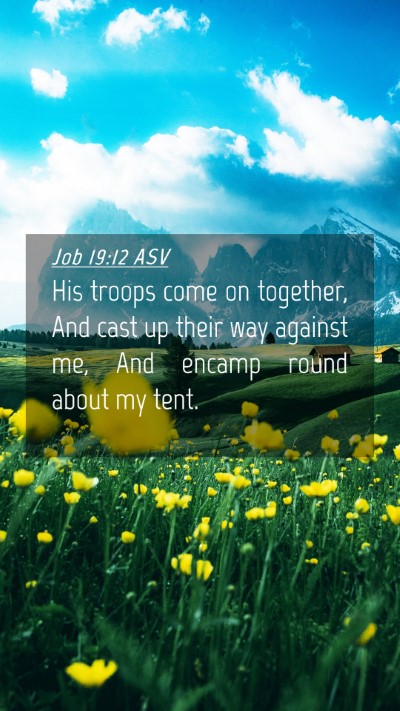 Picture 04 - Job 19:12 ASV Mobile Phone Wallpaper - His troops come on together, And cast up their - Mobile Bible Verse Wallpaper