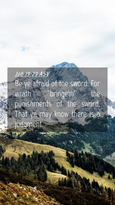 Picture 04 - Job 19:29 ASV Mobile Phone Wallpaper - Be ye afraid of the sword: For wrath `bringeth' - Mobile Bible Verse Wallpaper