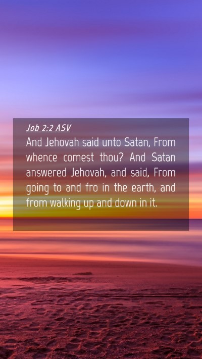 Picture 04 - Job 2:2 ASV Mobile Phone Wallpaper - And Jehovah said unto Satan, From whence comest - Mobile Bible Verse Wallpaper