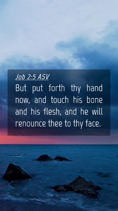 Picture 04 - Job 2:5 ASV Mobile Phone Wallpaper - But put forth thy hand now, and touch his bone - Mobile Bible Verse Wallpaper