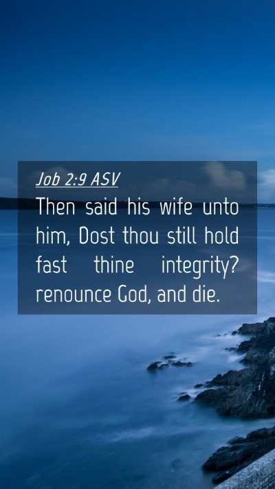 Picture 04 - Job 2:9 ASV Mobile Phone Wallpaper - Then said his wife unto him, Dost thou still hold - Mobile Bible Verse Wallpaper
