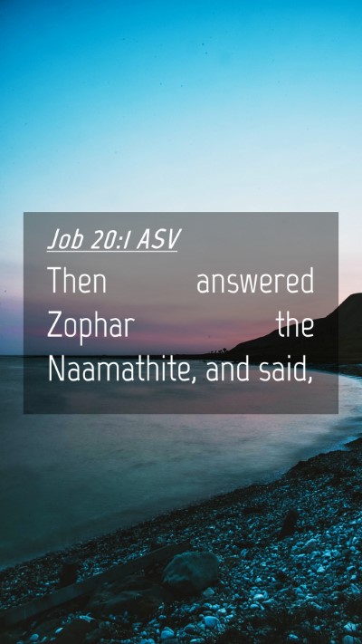 Picture 04 - Job 20:1 ASV Mobile Phone Wallpaper - Then answered Zophar the Naamathite, and - Mobile Bible Verse Wallpaper