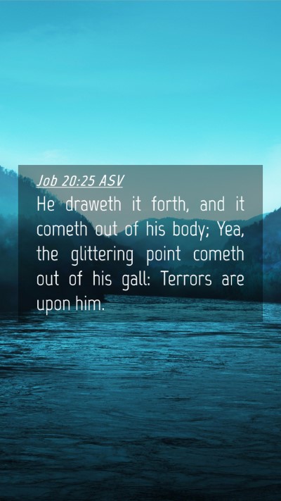 Picture 04 - Job 20:25 ASV Mobile Phone Wallpaper - He draweth it forth, and it cometh out of his - Mobile Bible Verse Wallpaper