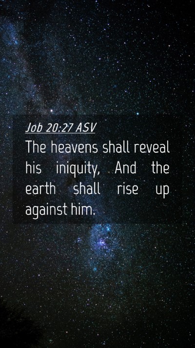 Picture 04 - Job 20:27 ASV Mobile Phone Wallpaper - The heavens shall reveal his iniquity, And the - Mobile Bible Verse Wallpaper