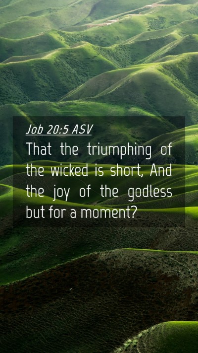 Picture 04 - Job 20:5 ASV Mobile Phone Wallpaper - That the triumphing of the wicked is short, And - Mobile Bible Verse Wallpaper