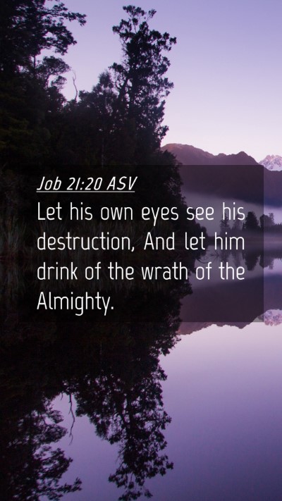 Picture 04 - Job 21:20 ASV Mobile Phone Wallpaper - Let his own eyes see his destruction, And let him - Mobile Bible Verse Wallpaper