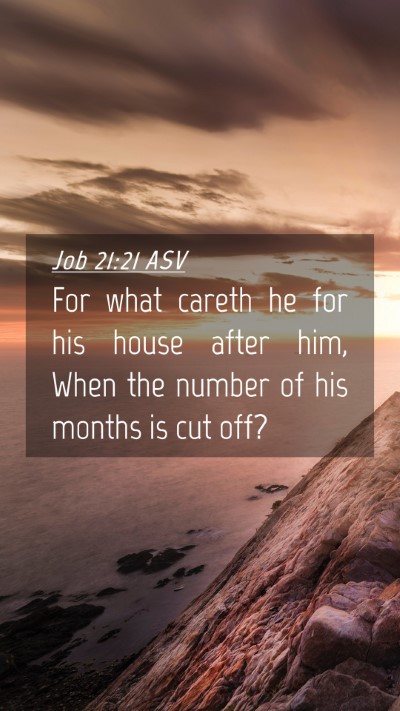 Picture 04 - Job 21:21 ASV Mobile Phone Wallpaper - For what careth he for his house after him, When - Mobile Bible Verse Wallpaper