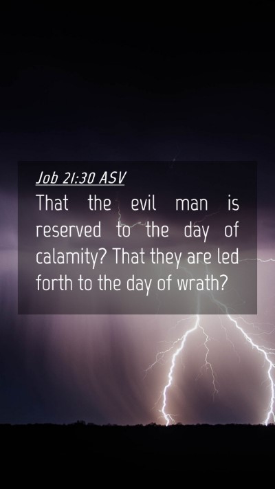 Picture 04 - Job 21:30 ASV Mobile Phone Wallpaper - That the evil man is reserved to the day of - Mobile Bible Verse Wallpaper