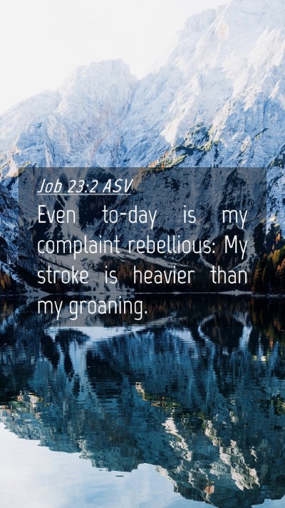 Picture 04 - Job 23:2 ASV Mobile Phone Wallpaper - Even to-day is my complaint rebellious: My stroke - Mobile Bible Verse Wallpaper