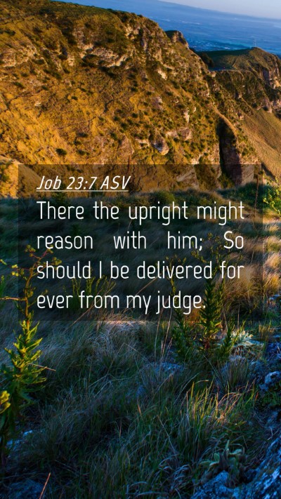 Picture 04 - Job 23:7 ASV Mobile Phone Wallpaper - There the upright might reason with him; So - Mobile Bible Verse Wallpaper