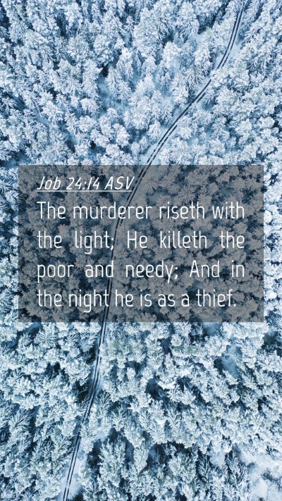 Picture 04 - Job 24:14 ASV Mobile Phone Wallpaper - The murderer riseth with the light; He killeth - Mobile Bible Verse Wallpaper