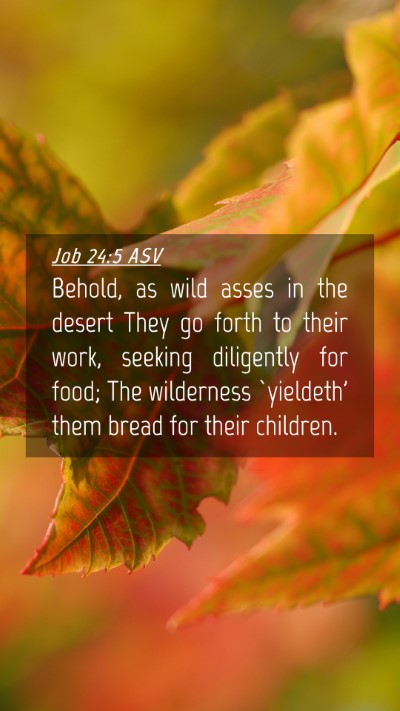 Picture 04 - Job 24:5 ASV Mobile Phone Wallpaper - Behold, as wild asses in the desert They go forth - Mobile Bible Verse Wallpaper