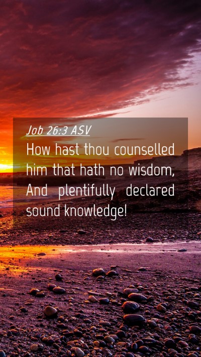 Picture 04 - Job 26:3 ASV Mobile Phone Wallpaper - How hast thou counselled him that hath no wisdom, - Mobile Bible Verse Wallpaper