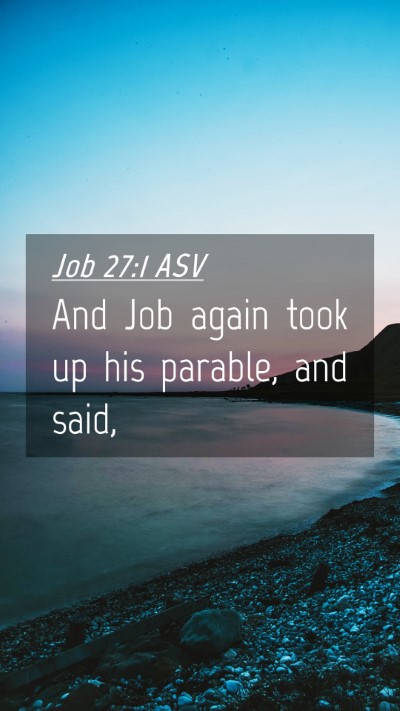 Picture 04 - Job 27:1 ASV Mobile Phone Wallpaper - And Job again took up his parable, and - Mobile Bible Verse Wallpaper