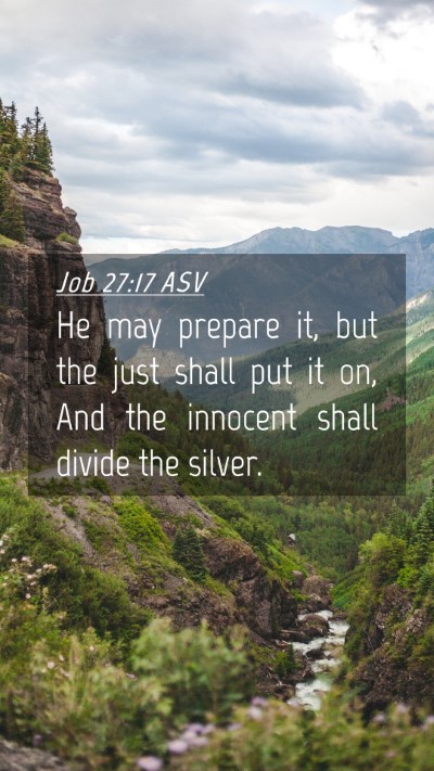 Picture 04 - Job 27:17 ASV Mobile Phone Wallpaper - He may prepare it, but the just shall put it on, - Mobile Bible Verse Wallpaper