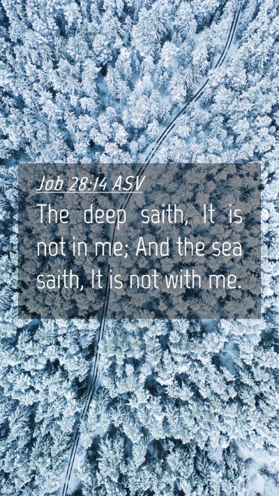 Picture 04 - Job 28:14 ASV Mobile Phone Wallpaper - The deep saith, It is not in me; And the sea - Mobile Bible Verse Wallpaper