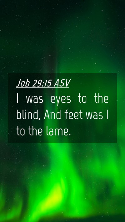 Picture 04 - Job 29:15 ASV Mobile Phone Wallpaper - I was eyes to the blind, And feet was I to the - Mobile Bible Verse Wallpaper
