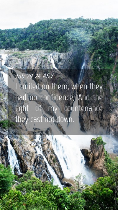 Picture 04 - Job 29:24 ASV Mobile Phone Wallpaper - I smiled on them, when they had no confidence; - Mobile Bible Verse Wallpaper