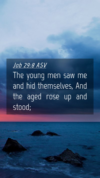 Picture 04 - Job 29:8 ASV Mobile Phone Wallpaper - The young men saw me and hid themselves, And the - Mobile Bible Verse Wallpaper