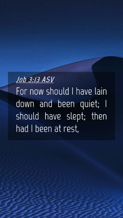 Picture 04 - Job 3:13 ASV Mobile Phone Wallpaper - For now should I have lain down and been quiet; I - Mobile Bible Verse Wallpaper
