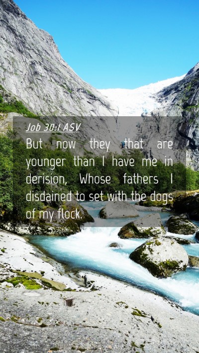 Picture 04 - Job 30:1 ASV Mobile Phone Wallpaper - But now they that are younger than I have me in - Mobile Bible Verse Wallpaper