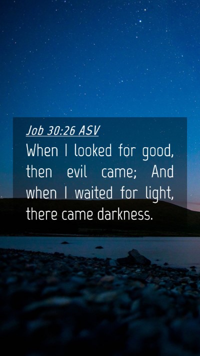 Picture 04 - Job 30:26 ASV Mobile Phone Wallpaper - When I looked for good, then evil came; And when - Mobile Bible Verse Wallpaper