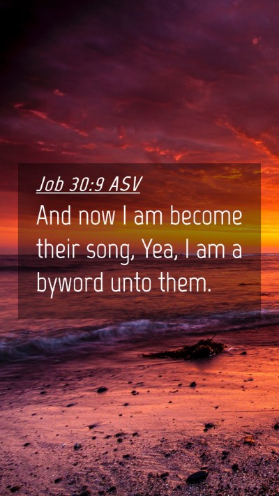 Picture 04 - Job 30:9 ASV Mobile Phone Wallpaper - And now I am become their song, Yea, I am a - Mobile Bible Verse Wallpaper