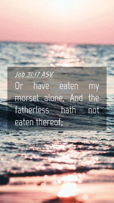 Picture 04 - Job 31:17 ASV Mobile Phone Wallpaper - Or have eaten my morsel alone, And the fatherless - Mobile Bible Verse Wallpaper
