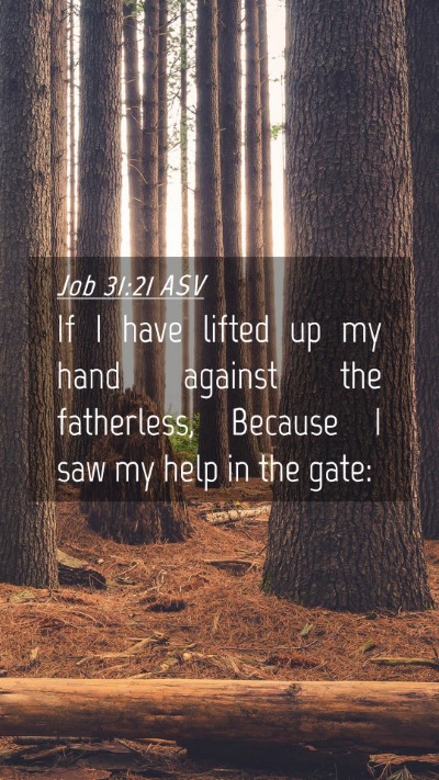 Picture 04 - Job 31:21 ASV Mobile Phone Wallpaper - If I have lifted up my hand against the - Mobile Bible Verse Wallpaper