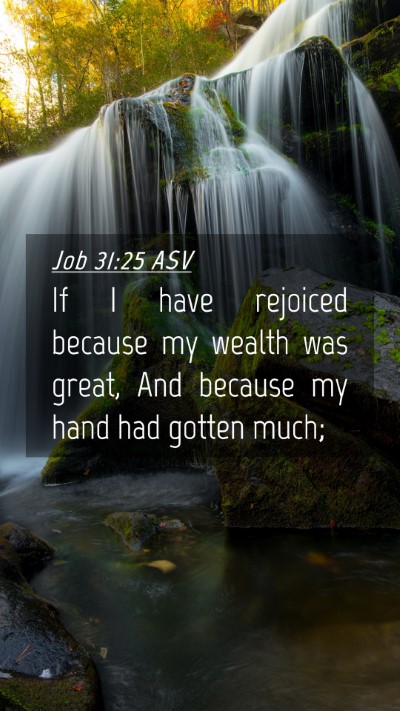 Picture 04 - Job 31:25 ASV Mobile Phone Wallpaper - If I have rejoiced because my wealth was great, - Mobile Bible Verse Wallpaper