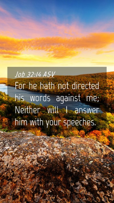 Picture 04 - Job 32:14 ASV Mobile Phone Wallpaper - For he hath not directed his words against me; - Mobile Bible Verse Wallpaper