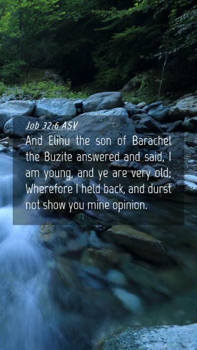 Picture 04 - Job 32:6 ASV Mobile Phone Wallpaper - And Elihu the son of Barachel the Buzite answered - Mobile Bible Verse Wallpaper