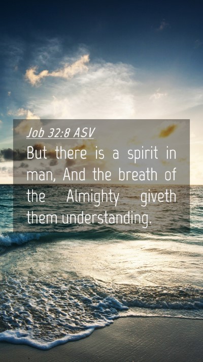 Picture 04 - Job 32:8 ASV Mobile Phone Wallpaper - But there is a spirit in man, And the breath of - Mobile Bible Verse Wallpaper