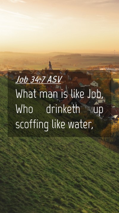 Picture 04 - Job 34:7 ASV Mobile Phone Wallpaper - What man is like Job, Who drinketh up scoffing - Mobile Bible Verse Wallpaper