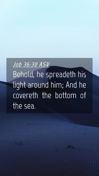 Picture 04 - Job 36:30 ASV Mobile Phone Wallpaper - Behold, he spreadeth his light around him; And he - Mobile Bible Verse Wallpaper