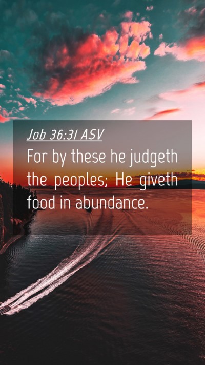 Picture 04 - Job 36:31 ASV Mobile Phone Wallpaper - For by these he judgeth the peoples; He giveth - Mobile Bible Verse Wallpaper