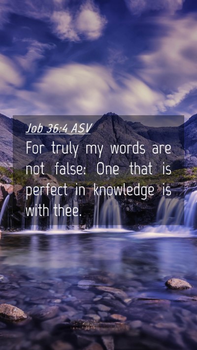 Picture 04 - Job 36:4 ASV Mobile Phone Wallpaper - For truly my words are not false: One that is - Mobile Bible Verse Wallpaper