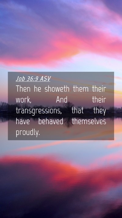 Picture 04 - Job 36:9 ASV Mobile Phone Wallpaper - Then he showeth them their work, And their - Mobile Bible Verse Wallpaper