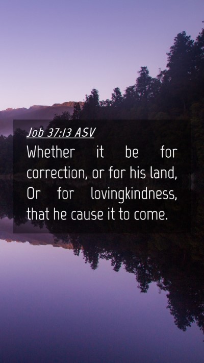 Picture 04 - Job 37:13 ASV Mobile Phone Wallpaper - Whether it be for correction, or for his land, Or - Mobile Bible Verse Wallpaper