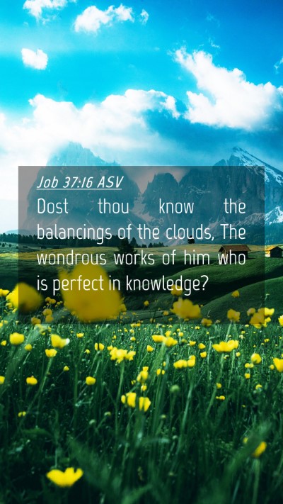 Picture 04 - Job 37:16 ASV Mobile Phone Wallpaper - Dost thou know the balancings of the clouds, The - Mobile Bible Verse Wallpaper