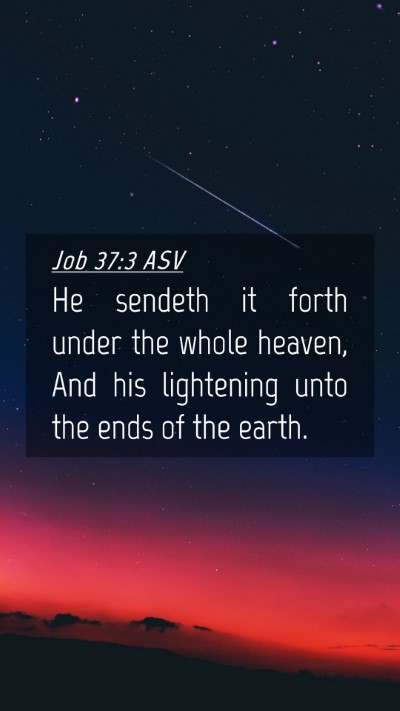 Picture 04 - Job 37:3 ASV Mobile Phone Wallpaper - He sendeth it forth under the whole heaven, And - Mobile Bible Verse Wallpaper
