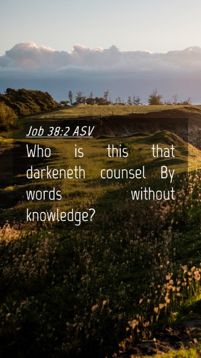Picture 04 - Job 38:2 ASV Mobile Phone Wallpaper - Who is this that darkeneth counsel By words - Mobile Bible Verse Wallpaper