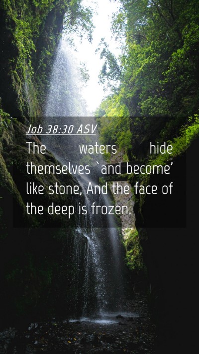 Picture 04 - Job 38:30 ASV Mobile Phone Wallpaper - The waters hide themselves `and become' like - Mobile Bible Verse Wallpaper