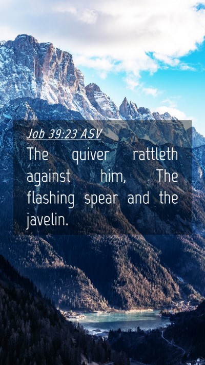 Picture 04 - Job 39:23 ASV Mobile Phone Wallpaper - The quiver rattleth against him, The flashing - Mobile Bible Verse Wallpaper