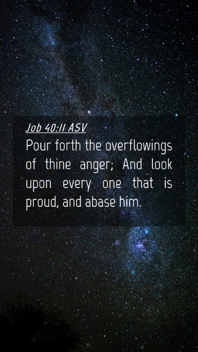 Picture 04 - Job 40:11 ASV Mobile Phone Wallpaper - Pour forth the overflowings of thine anger; And - Mobile Bible Verse Wallpaper