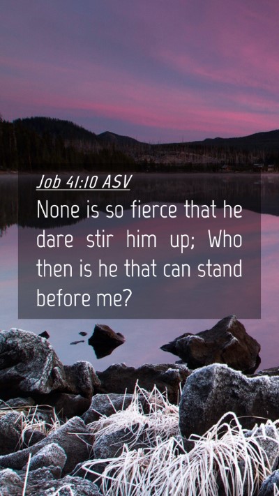 Picture 04 - Job 41:10 ASV Mobile Phone Wallpaper - None is so fierce that he dare stir him up; Who - Mobile Bible Verse Wallpaper