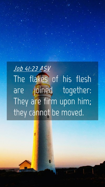 Picture 04 - Job 41:23 ASV Mobile Phone Wallpaper - The flakes of his flesh are joined together: They - Mobile Bible Verse Wallpaper