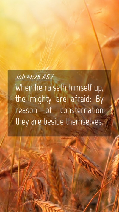 Picture 04 - Job 41:25 ASV Mobile Phone Wallpaper - When he raiseth himself up, the mighty are - Mobile Bible Verse Wallpaper